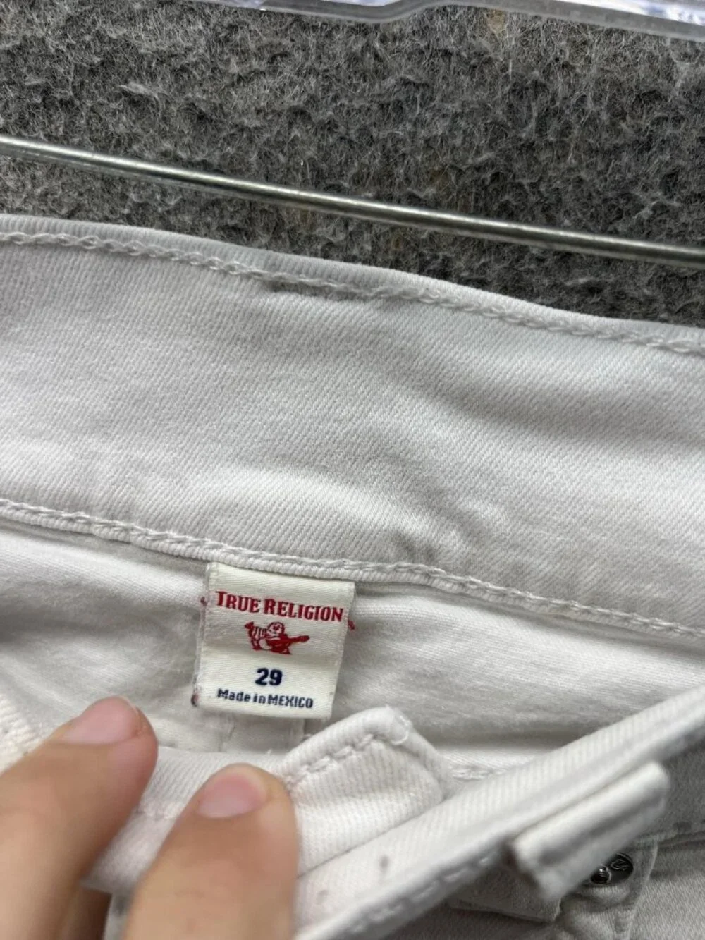 True Religion Rocco Jeans Mens 29 White Relaxed Skinny Denim Light Wash